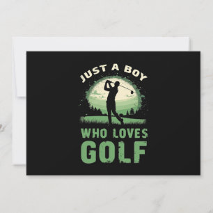 Invitation Juste un garçon qui aime Golf Club Golfing enfants