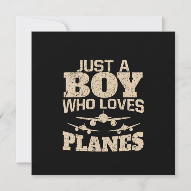 Invitation Juste Un Garçon Qui Aime Les Avions (Devant)