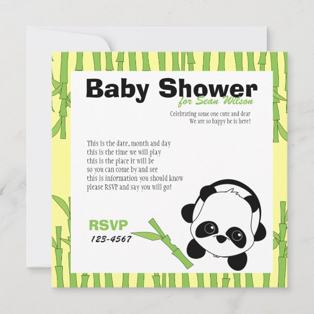 Invitation Juste un peu de bambou (Devant)