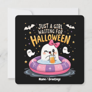 Invitation Juste Une Fille En Attente D'Halloween Été Éffraya
