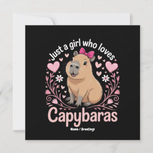Invitation Juste une fille qui aime Capybaras drôle mignon ca