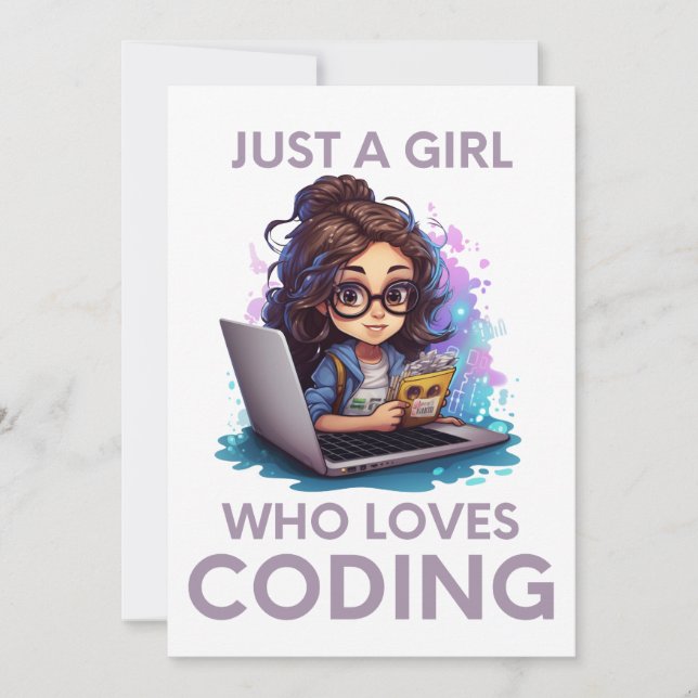 Invitation Juste Une Fille Qui Aime Coder Geek Coding Femmes (Devant)
