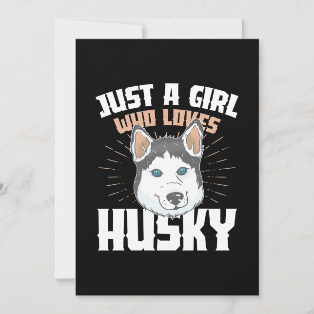 Invitation Juste Une Fille Qui Aime Husky (Devant)