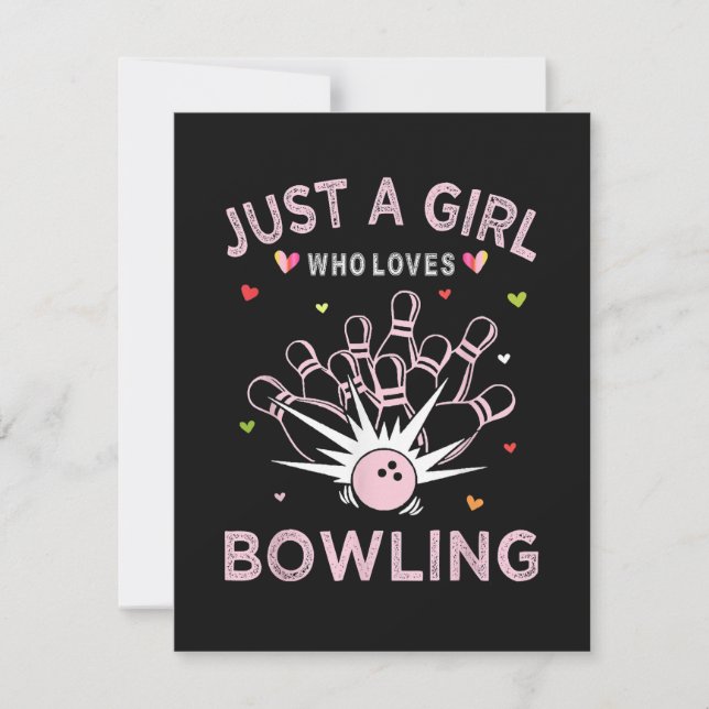 Invitation Juste Une Fille Qui Aime Le Bowling (Devant)