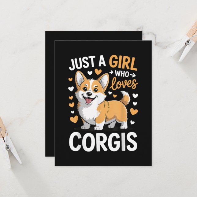 Invitation Juste Une Fille Qui Aime Les Corgis (Devant/Arrière en situation)