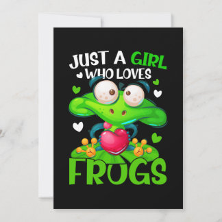 Invitation Juste Une Fille Qui Aime Les Grenouilles Enfants F