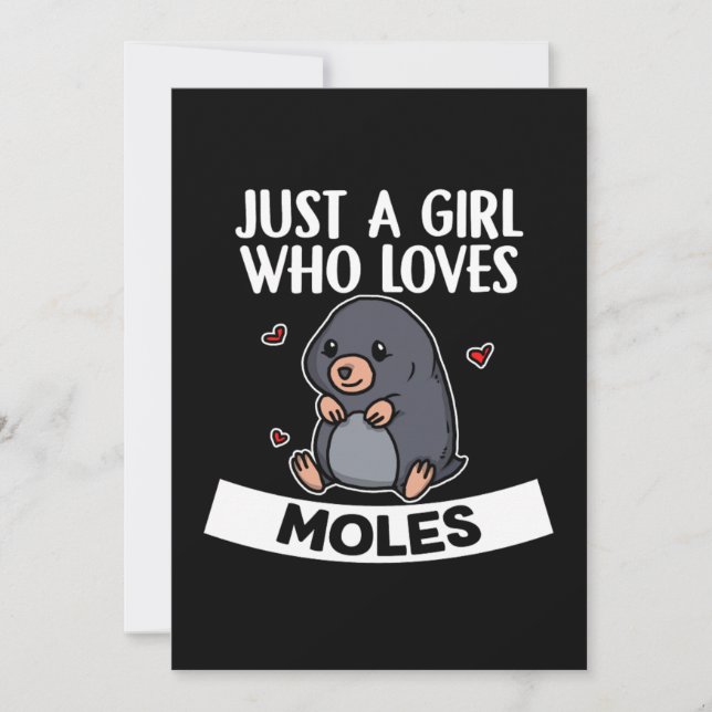 Invitation Juste Une Fille Qui Aime Les Moles Costume Mole Mi (Devant)