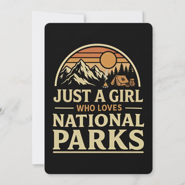 Invitation Juste une fille qui aime les parcs nationaux (Devant)