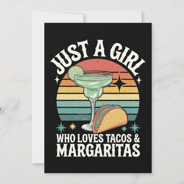 Invitation Juste Une Fille Qui Aime Les Tacos Et Margarita Me (Devant)