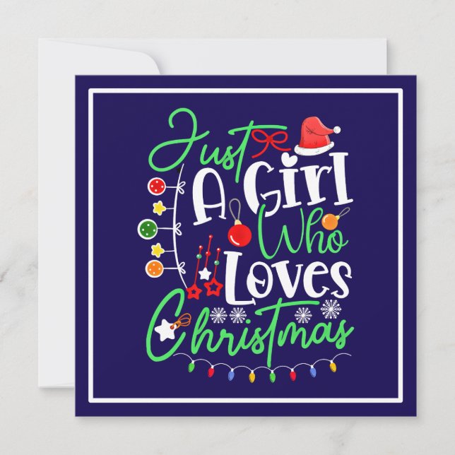 Invitation Juste Une Fille Qui Aime Noël (Devant)