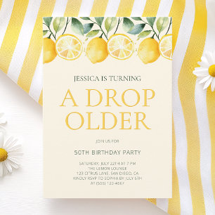 Invitation Juste une goutte de plus vieux citron agrumes 50e