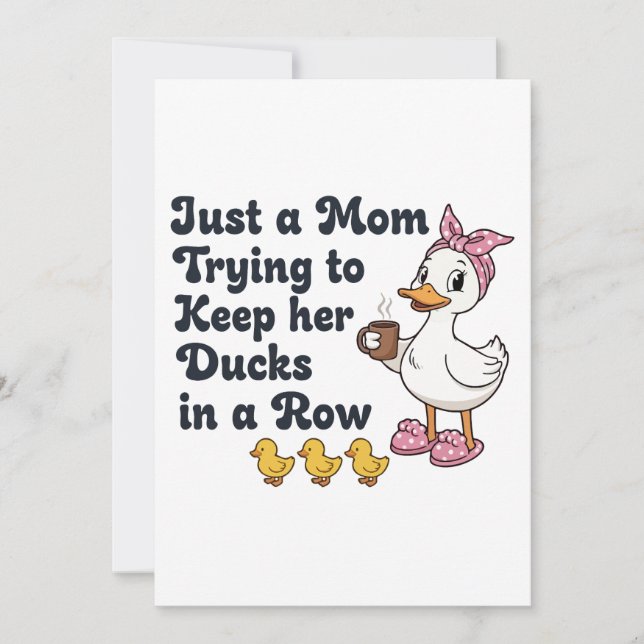 Invitation Juste une maman essayant de garder ses canards en  (Devant)