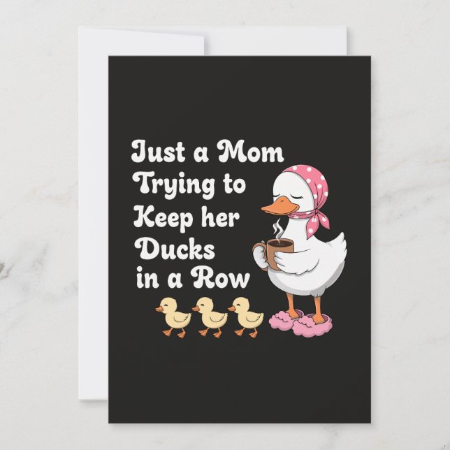 Invitation Juste une maman essayant de garder ses canards en  (Devant)