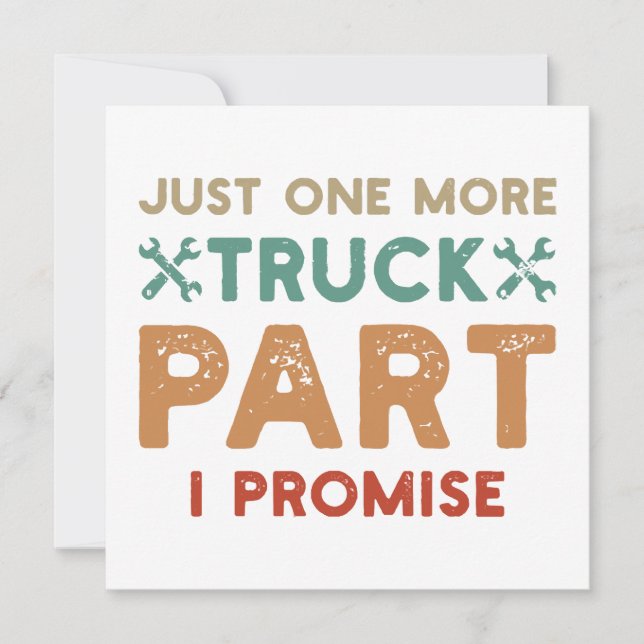 Invitation Juste Une Promesse De Plus De Camion Partie I (Devant)