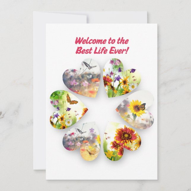 Invitation JW Baptism Card Welcome to the Best Life Ever (Devant)