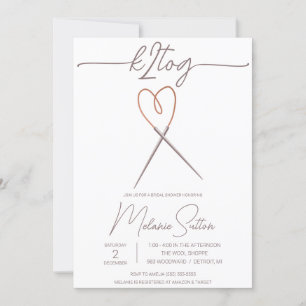 Invitation k2tog, Tricot, Fête des mariées des aiguilles de c