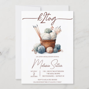 Invitation k2tog, Tricot, Panier de Fête des mariées de fils