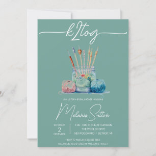Invitation k2tog, Tricot, pot de Fête des mariées de fils