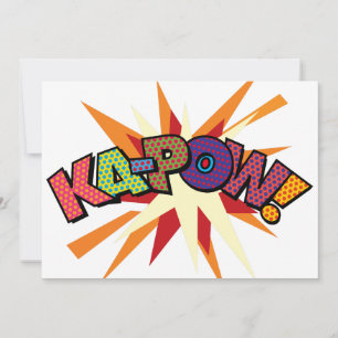 Invitation KA-POW Art Pop Fun Retro Bande Dessinée