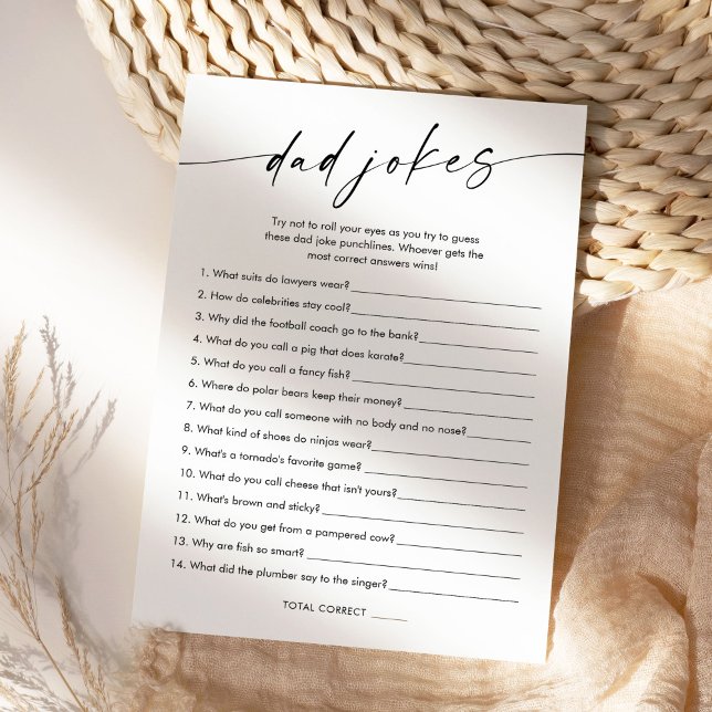 Invitation KAIA Papa plaisante Baby shower Game Card (Créateur téléchargé)