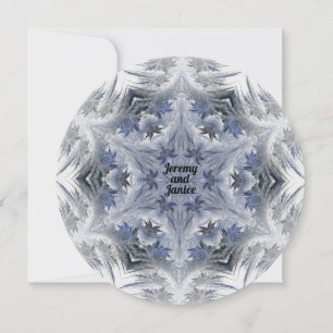 Invitation Kaleidoscope bleu Design de flocon de neige avec d