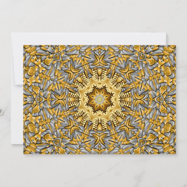 Invitation Kaléidoscope de cru d'argent d'or de métal (Devant)