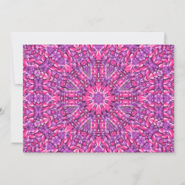Invitation Kaleidoscope Vintage, rose et violet (Devant)