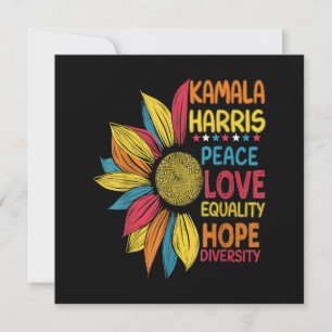 Invitation Kamala Harris Peace Love Equality Hope Diversity