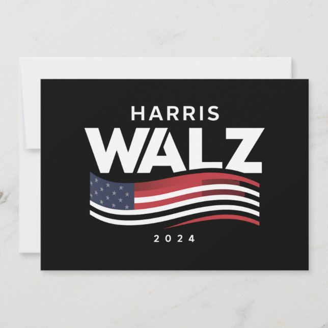 Invitation Kamala Harris Tim Walz Valse 2024 Élection (Devant)