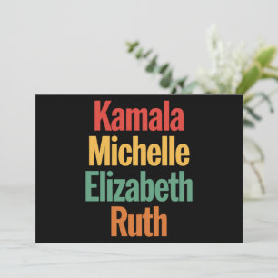Invitation Kamala Michelle Elizabeth Ruth Politique féministe