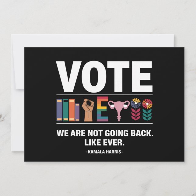 Invitation Kamala Nous Ne Reviendrons Pas Comme Jamais Fémini (Devant)