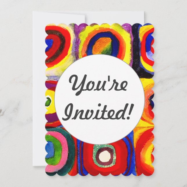 Invitation Kandinsky Farbstudie Cercles Carré Quadrate Art (Devant)