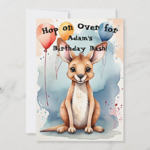 Invitation Kangaroo Birthday Bash