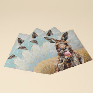 Invitation Kangourou fantaisiste mangeant une glace personnal