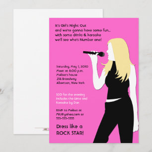 Invitation Karaoké Anniversaire chanter adolescent Ado Blonde