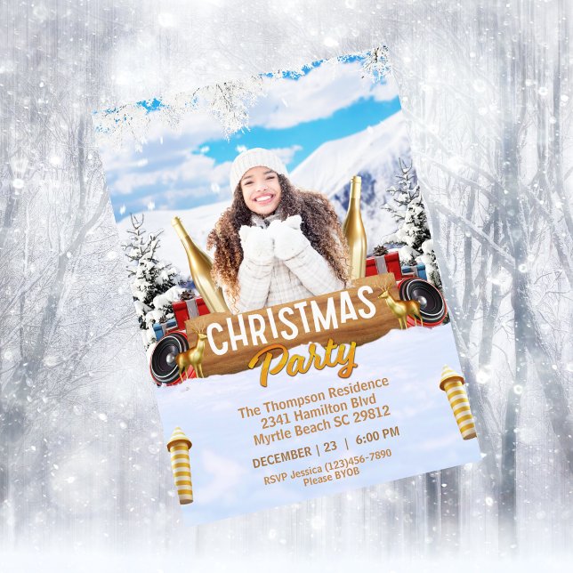 Invitation Karaoke Dance DJ Musique Noël (Créateur téléchargé)