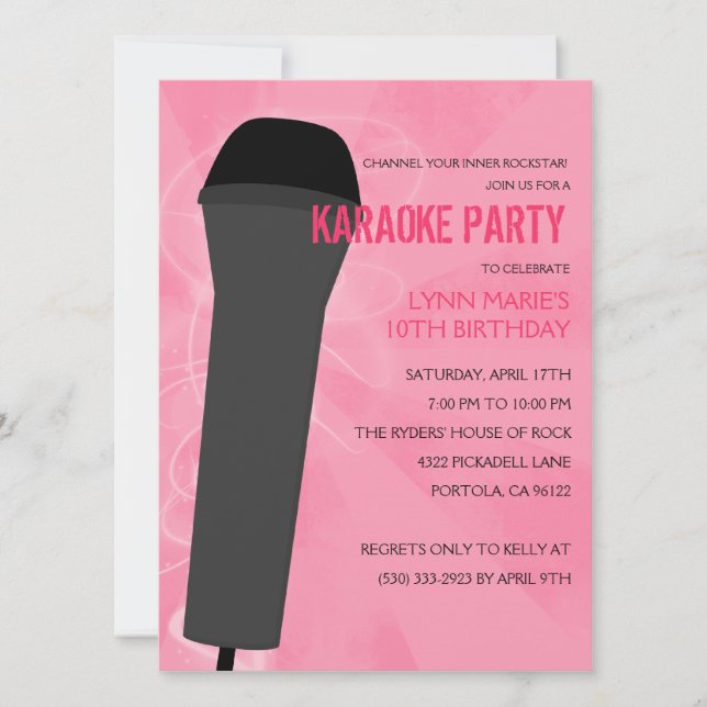 Invitation Karaoke de Pink Rock Out (Devant)