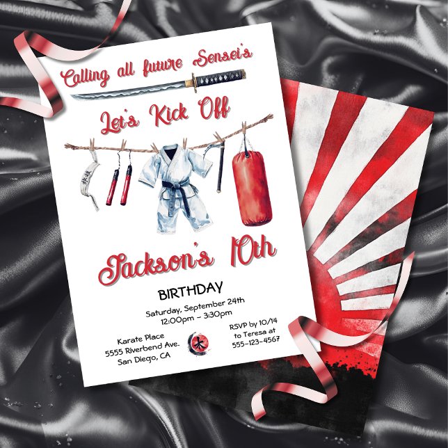 Invitation Karate Martial Arts Anniversaire (Créateur téléchargé)