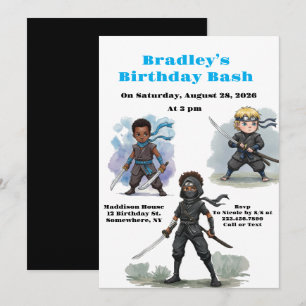 Invitation Karate Ninja Boy's Birthday Bash