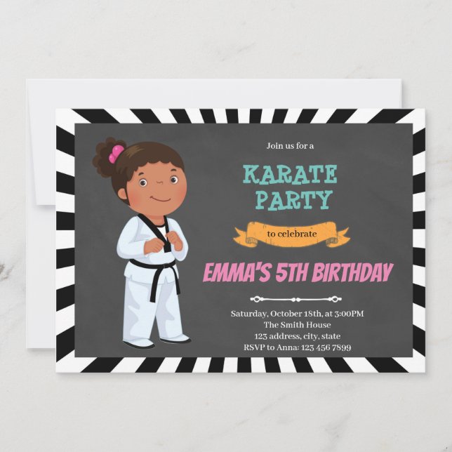 Invitation karaté pour enfants africains (Devant)