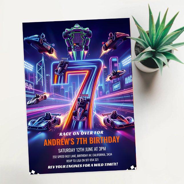 Invitation Karting pour le 7ème Anniversaire (Créateur téléchargé)