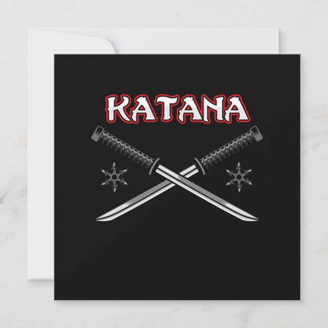 Invitation Katana Sword Ninja Art japonais Japon Samurai Cade (Devant)