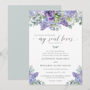 Invitation Katherine Mariage traditionnelle florale catholiqu