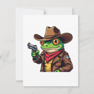 Invitation Kawaii Drôle Cowboy Occidental Amateurs de grenoui
