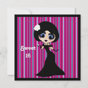 Invitation Kawaii Gothic Lolita Art déco fille