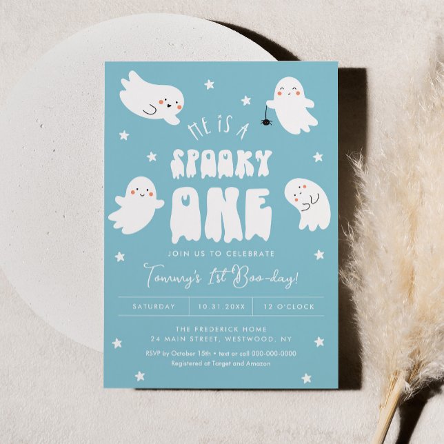 Invitation Kawaii Halloween 1er Boo Day Anniversaire Garçon f (Créateur téléchargé)