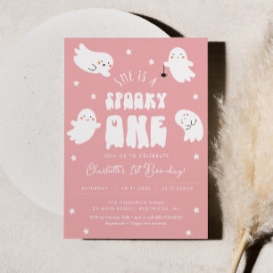 Invitation Kawaii Halloween 1er Boo Day Fête Anniversaire Fil