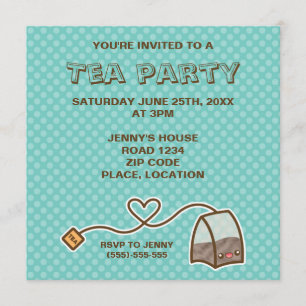 Invitation Kawaii Tea Bag Tea Party