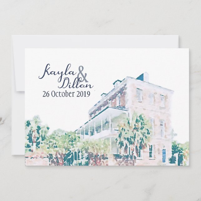 Invitation Kayla & Dillon's Dernière Enregistrer la Date (Devant)