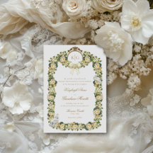 Kayleigh Vintage Jaune Or Crest Floral Mariage